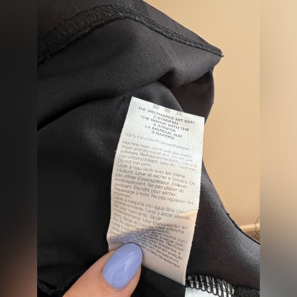 Adidas Black and White Striped Performance Shirt XL - Picture 5 of 8